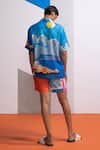 Shop_Nautanky_Multi Color Cotton, Linen Beach House Shirt And Shorts Set _at_Aza_Fashions
