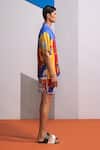 Shop_Nautanky_Multi Color Cotton, Linen China Town Shirt With Shorts _Online_at_Aza_Fashions