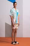 Buy_Nautanky_Beige Cotton, Linen Dome Gateway Shirt And Shorts Set _Online_at_Aza_Fashions