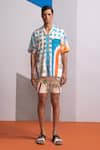 Shop_Nautanky_Beige Cotton, Linen Dome Gateway Shirt And Shorts Set _Online_at_Aza_Fashions