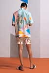 Shop_Nautanky_Beige Cotton, Linen Dome Gateway Shirt And Shorts Set _at_Aza_Fashions