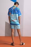 Shop_Nautanky_Blue Cotton, Linen Lemons And Boats Shirt With Shorts Set _at_Aza_Fashions