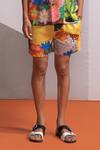 Buy_Nautanky_Yellow Cotton, Linen Multicolor Shirt And Shorts Set _Online_at_Aza_Fashions