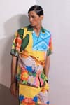 Buy_Nautanky_Yellow Cotton, Linen Multicolor Shirt And Shorts Set 