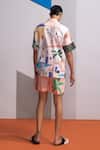 Shop_Nautanky_Peach Cotton, Linen Island Shirt And Shorts Set _at_Aza_Fashions