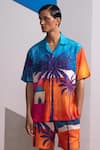 Buy_Nautanky_Multi Color Cotton, Linen Moonkissed Tropics Shirt And Shorts Set _Online_at_Aza_Fashions