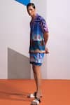 Buy_Nautanky_Blue Cotton, Linen Seafoam Stardust Shirt And Shorts Set _Online_at_Aza_Fashions