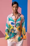 Buy_Nautanky_Pink Cotton, Linen Bushland Print Full Sleeve Shirt _at_Aza_Fashions