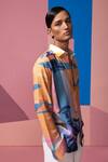 Shop_Nautanky_Orange Cotton, Linen Designer Lighthouse Full Sleeve Shirt _Online_at_Aza_Fashions