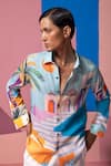 Shop_Nautanky_Blue Cotton, Linen, Satin Designer Ice Full Sleeve Shirt _Online_at_Aza_Fashions