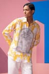 Buy_Nautanky_Yellow Cotton, Linen, Satin Window Pane Full Sleeve Shirt _at_Aza_Fashions