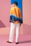 Shop_Nautanky_Orange Cotton, Linen, Satin Sunset Full Sleeve Shirt _at_Aza_Fashions