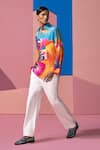 Nautanky_Multi Color Cotton, Linen, Satin Sunlight In The Desert Full Sleeve Shirt _Online_at_Aza_Fashions