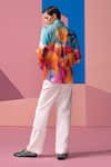 Shop_Nautanky_Multi Color Cotton, Linen, Satin Sunlight In The Desert Full Sleeve Shirt _at_Aza_Fashions