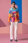 Shop_Nautanky_Multi Color Cotton, Linen, Satin Sunlight In The Desert Full Sleeve Shirt _Online_at_Aza_Fashions