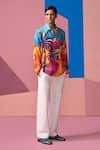 Buy_Nautanky_Multi Color Cotton, Linen, Satin Sunlight In The Desert Full Sleeve Shirt _at_Aza_Fashions