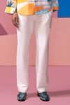 Nautanky_White Cotton, Linen Casual Trouser _Online_at_Aza_Fashions