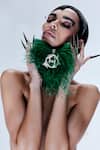 Shop_Outhouse_Green Feathered Designer Clutch 