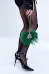 Buy_Outhouse_Green Feathered Designer Clutch _at_Aza_Fashions