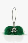 Shop_Outhouse_Green Feathered Designer Clutch _at_Aza_Fashions