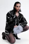 Buy_Outhouse_Silver Feathers Designer Grey Clutch 