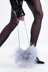Buy_Outhouse_Silver Feathers Designer Grey Clutch _at_Aza_Fashions