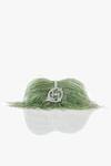 Buy_Outhouse_Green Rhinestones Jade Designer Feather Clutch _Online_at_Aza_Fashions