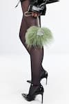 Buy_Outhouse_Green Rhinestones Jade Designer Feather Clutch _at_Aza_Fashions