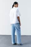 Mellowdrama_White Cotton Embroidery Collared Embellished Boxy Shirt _Online_at_Aza_Fashions