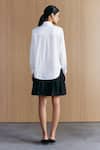 Shop_Mellowdrama_White Cotton Embroidery Collared Schiffli Weave Work Shirt _at_Aza_Fashions