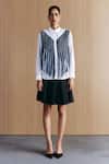 Buy_Mellowdrama_White Cotton Embroidery Collared Schiffli Weave Work Shirt _at_Aza_Fashions