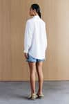 Mellowdrama_White Cotton Beads Collared Embellished Shirt _at_Aza_Fashions