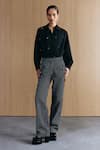 Buy_Mellowdrama_Black Cotton Embroidery Collared Embellished Shirt _Online_at_Aza_Fashions