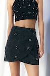 Shop_Mellowdrama_Black Cotton Studs Round Neck Studded Rib Crop Top _Online_at_Aza_Fashions