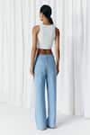 Mellowdrama_White Cotton Studs Crew Neck Studded Rib Crop Top _Online_at_Aza_Fashions