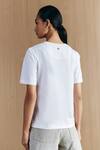 Shop_Mellowdrama_White Cotton Embroidery, Sequins Turtle Neck Embellished T-shirt _at_Aza_Fashions