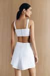 Buy_Mellowdrama_White Cotton Embroidery Collared, V-neck Schiffli Embellished Coord Set _Online_at_Aza_Fashions