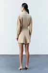 Mellowdrama_Beige Cotton Mirrors Collared Stripe Embellished Shirt _Online_at_Aza_Fashions