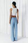 Mellowdrama_Blue Cotton Studs Washed Denim Studded Jeans _Online_at_Aza_Fashions