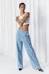 Buy_Mellowdrama_Blue Cotton Studs Washed Denim Studded Jeans _Online_at_Aza_Fashions