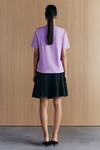 Shop_Mellowdrama_Black Cotton Pleated Denim Skirt _at_Aza_Fashions