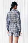 Mellowdrama_Black Cotton Studs Collared Check Studded Playsuit _Online_at_Aza_Fashions