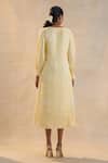 Shop_Vedika M_Yellow Satin Sunshine Midi Dress _at_Aza_Fashions