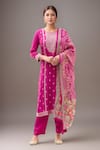 Buy Samyukta Singhania Magenta Muslin, Satin Sequins Round Neck Paisley Yoke Pattern Kurta Pant Set at Aza Fashions Buy_Samyukta Singhania_Magenta Muslin, Satin Sequins Round Neck Paisley Yoke Pattern Kurta Pant Set_at_Aza_Fashions