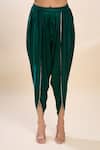 Shop_Sheetal Batra_Emerald Green Embroidery Round Neck Kurta And Dhoti Set _Online_at_Aza_Fashions