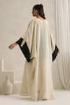 Shop_Wazir C_Off White Silk, Crepe, Cotton Embroidery Round Nargis And Black Abaya With Inner _at_Aza_Fashions