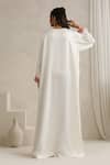 Shop_Wazir C_White Satin Embroidery V-neck Nargis Abaya _at_Aza_Fashions