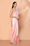 Buy_Samyukta Singhania_Pink Satin Embellished Stones Pastel Ombre Saree With Running Blouse _Online_at_Aza_Fashions