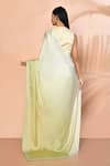 Shop_Samyukta Singhania_Green Satin Embellished Stones Ombre Saree With Running Blouse _at_Aza_Fashions