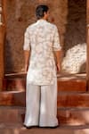 Shop_NAFS_Gray Chanderi, Tussar, Silk Applique Embroidered Kurta Set _at_Aza_Fashions